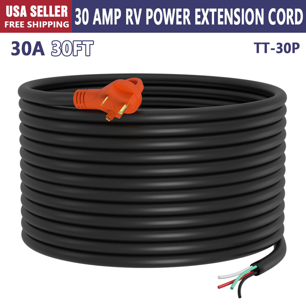 30\' RV 50Amp Or 30Amp Heavy Duty Replacement Power Extension Cord Male Only New