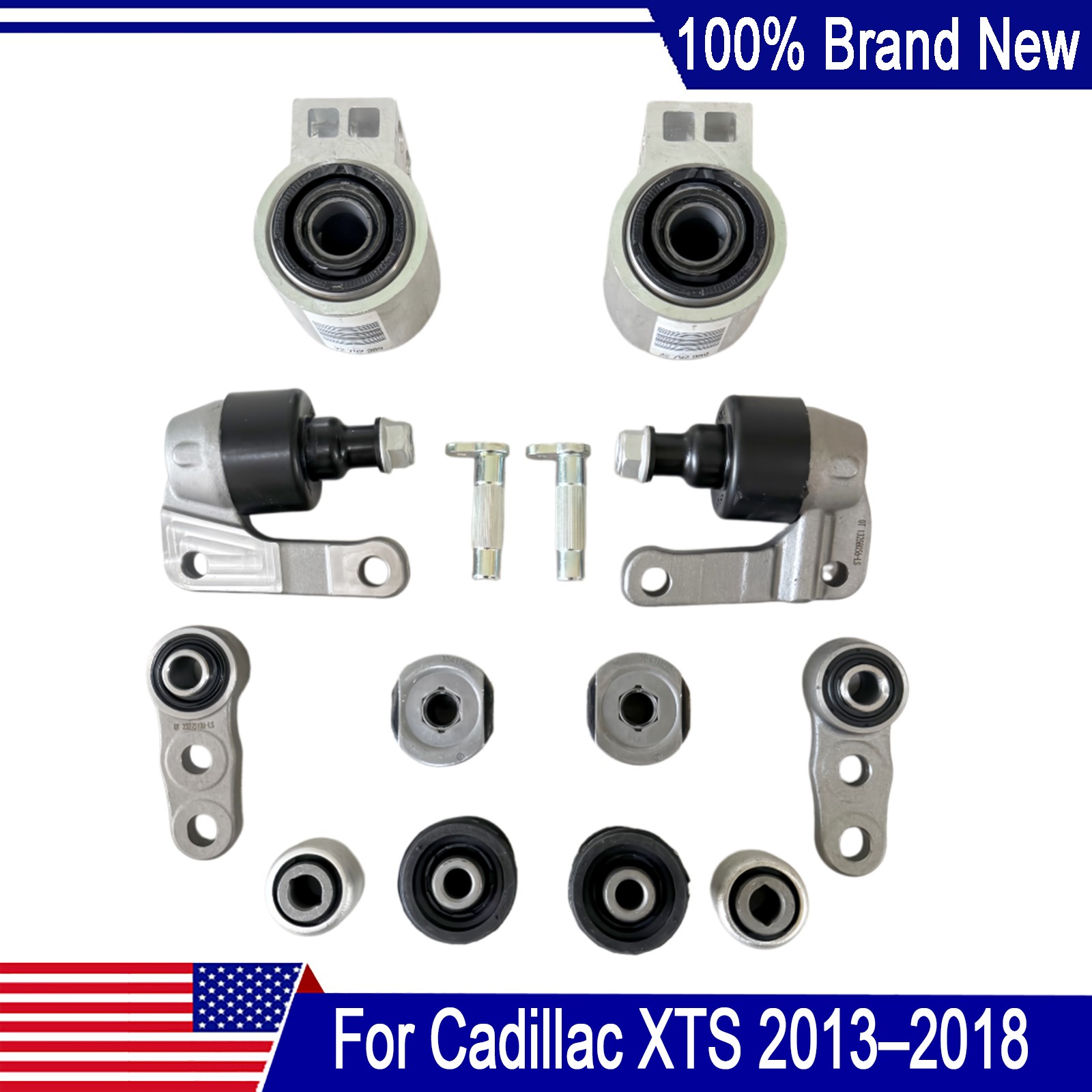 14PCS Front Lower Control Arm Bushing Ball Joint Kit For Cadillac XTS 2013-2018