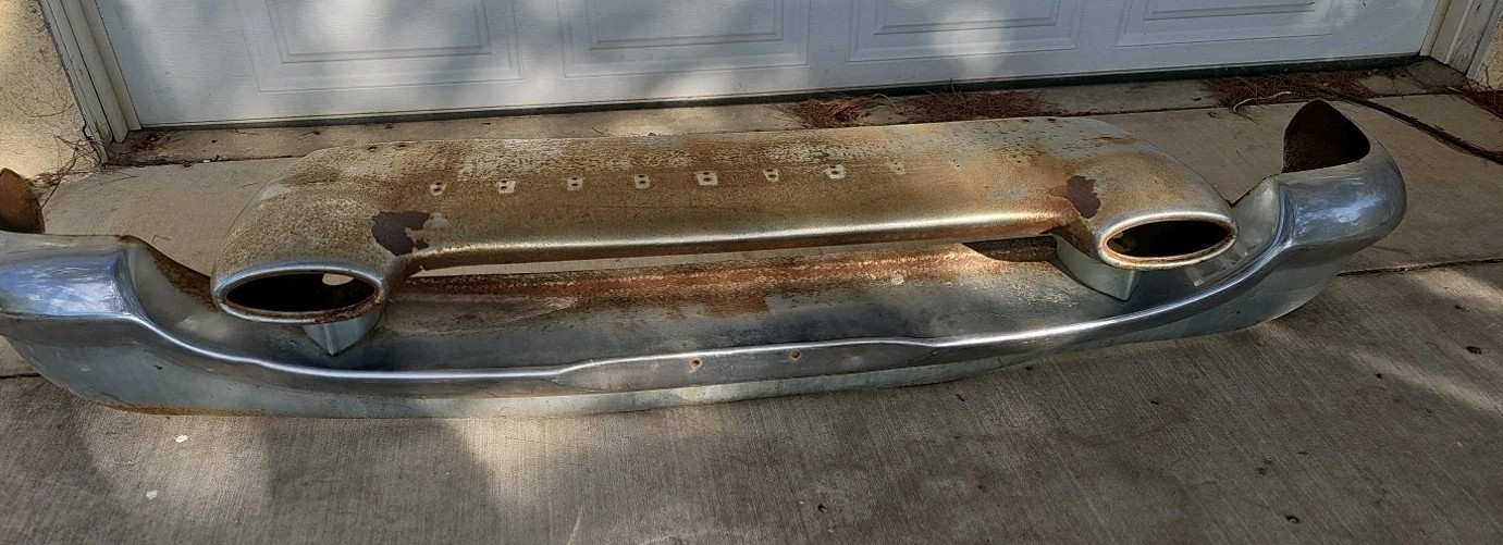 X OLDSMOBILE 88 98. CHROME FRONT IMPACT BUMPER 1955 55 OEM