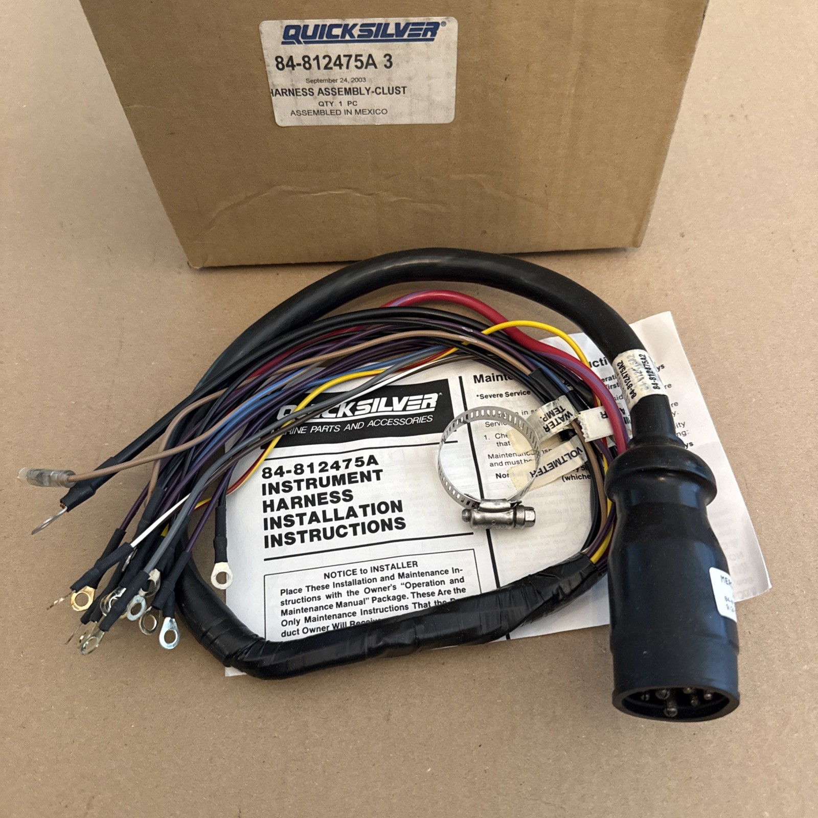 Mercury OEM Gauge Cluster Harness Assembly 84-812475A3 Mercruiser Instrument Mercury OEM Gauge Cluster Harness Assembly 84-812475A3 Mercruiser Instrument