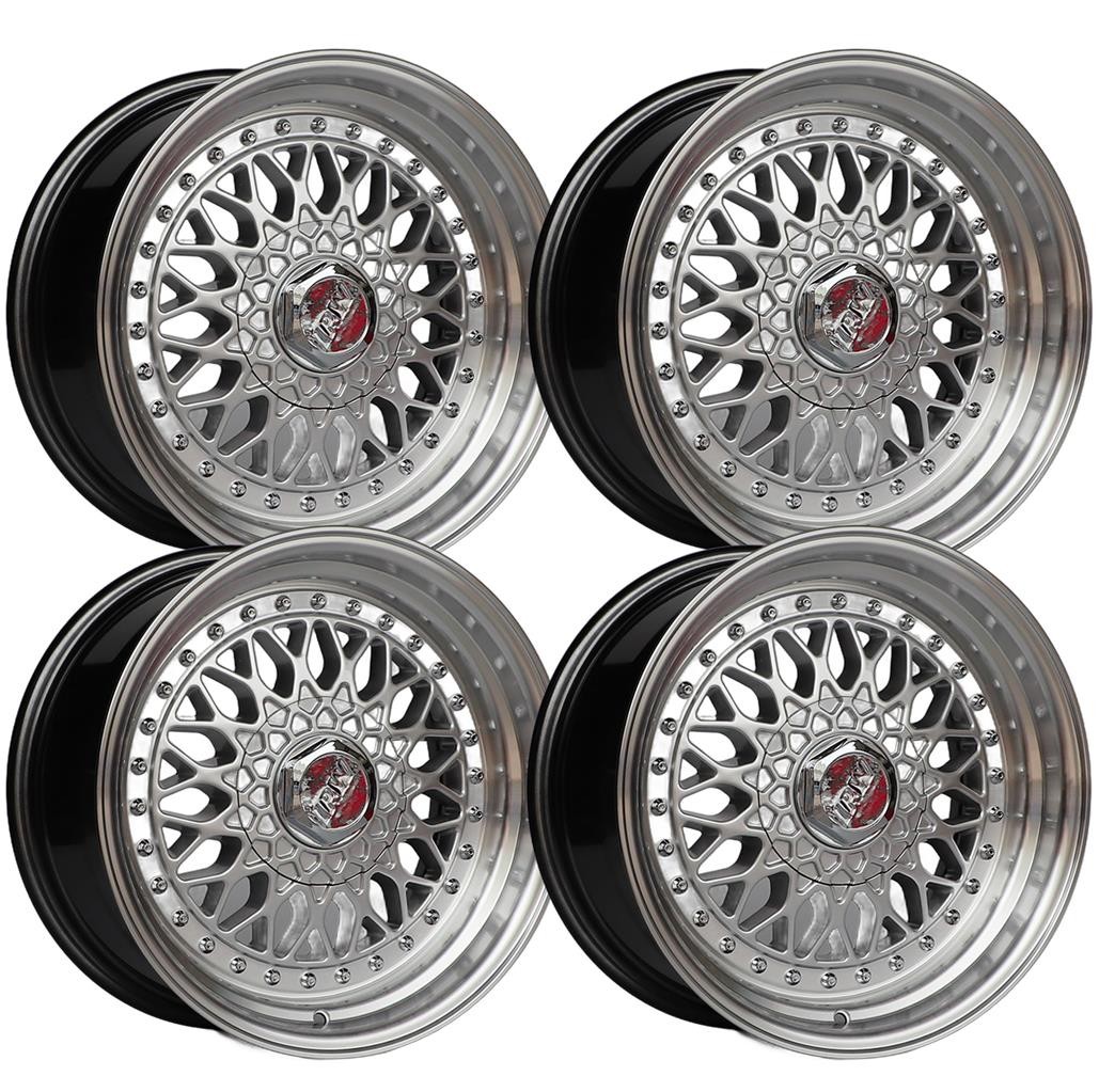 (Set-4) IPW W881 16x7.5 4x4.5/4x114.3 Silver Machined 15mm Wheels Rims 16 Inch