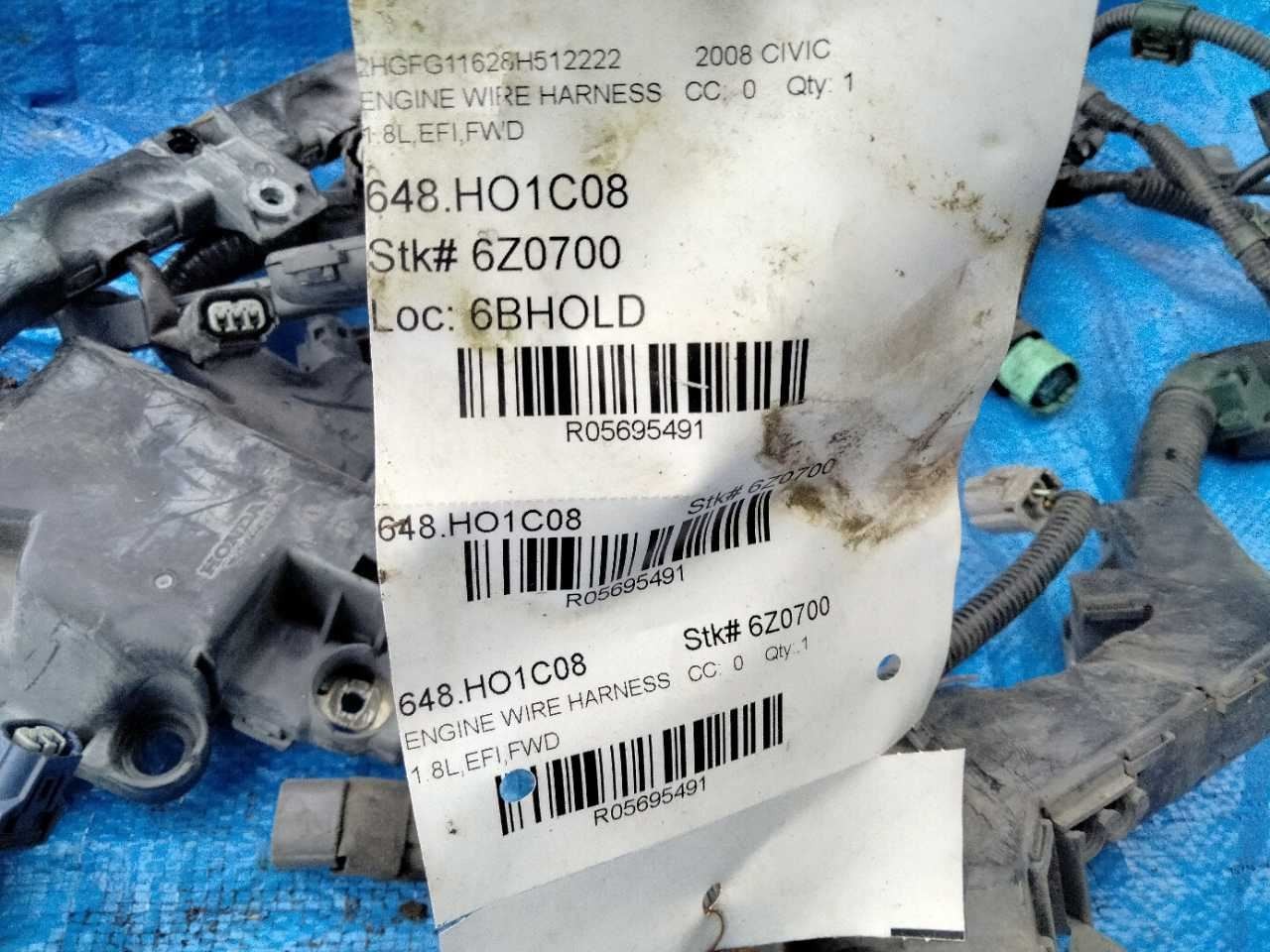 2008 HONDA CIVIC 1.8 FWD ENGIEN BAY WIRING WIRE HARNESS OEM