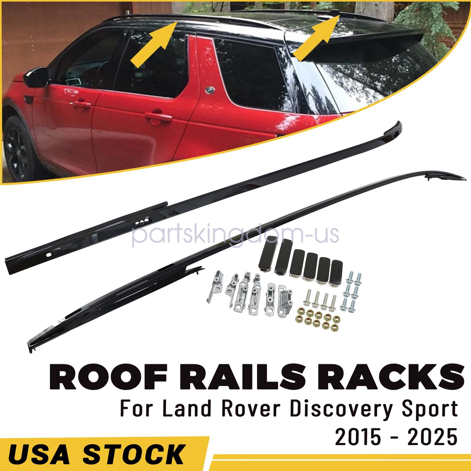 2x Roof Rails Racks for Land Rover Discovery Sport 2015-2025 Black Pair Bars