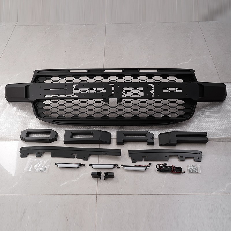 For 2023-2026 Ford Ranger T9 Front Grille Bumper Grill With LED Light White 2025