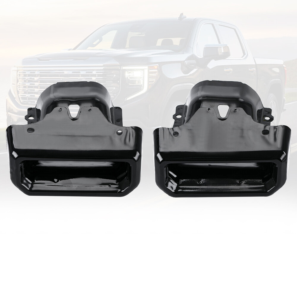 Pair(2) Exhaust Bezels Gloss Black For 2019-2024 Chevy Silverado GMC Sierra 1500