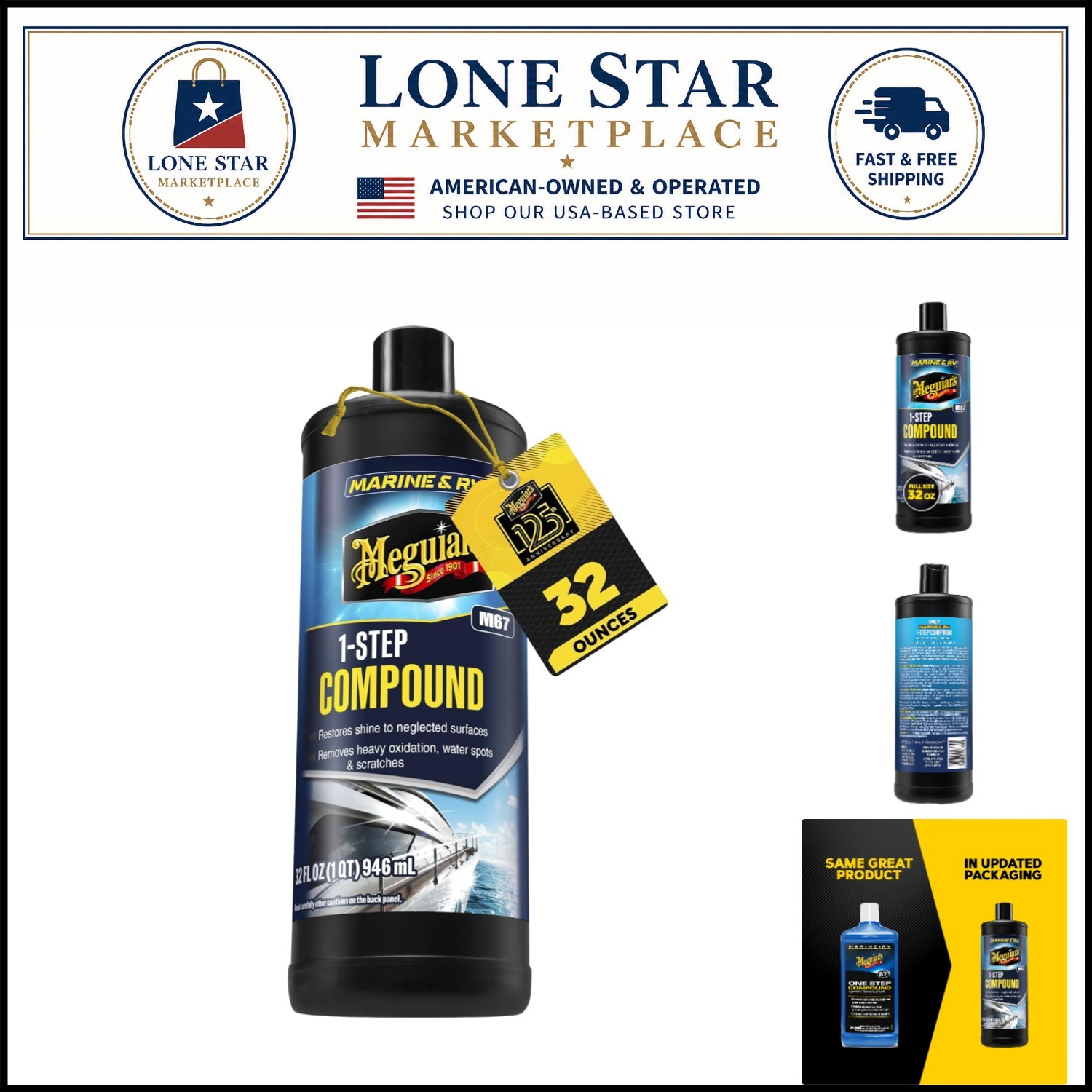 Meguiar’s Marine/RV 32 Oz One Step Boat Compound - Shine & Oxidation Remover