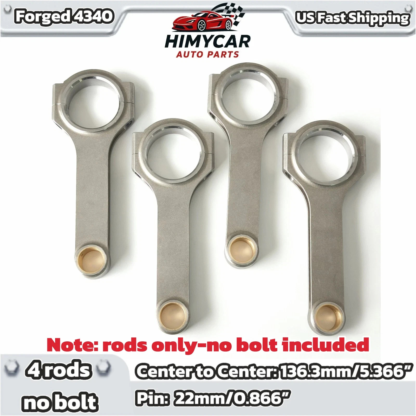 Forged H-beam Connecting Rod for NISSAN SR20 SR20DET SR20DE SR20VE SR20VET 5.366