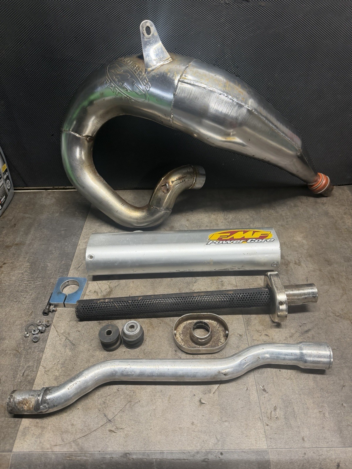 1985-1986 Suzuki Lt250r Used Fmf Gold Series Fatty And Powercore Slip On Nice 1985-1986 Suzuki Lt250r Used Fmf Gold Series Fatty And Powercore Slip On Nice