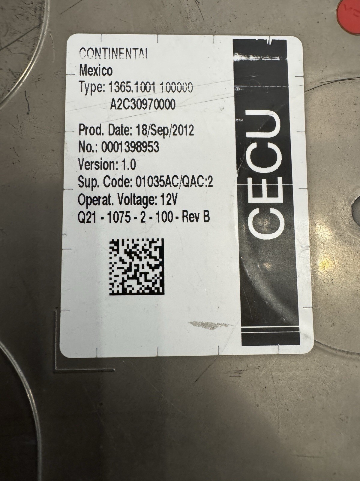 Peterbilt/Kenworth/Paccar Cecu Cab Control Unit Q21-1075-2-100-rev B Peterbilt/Kenworth/Paccar Cecu Cab Control Unit Q21-1075-2-100-rev B