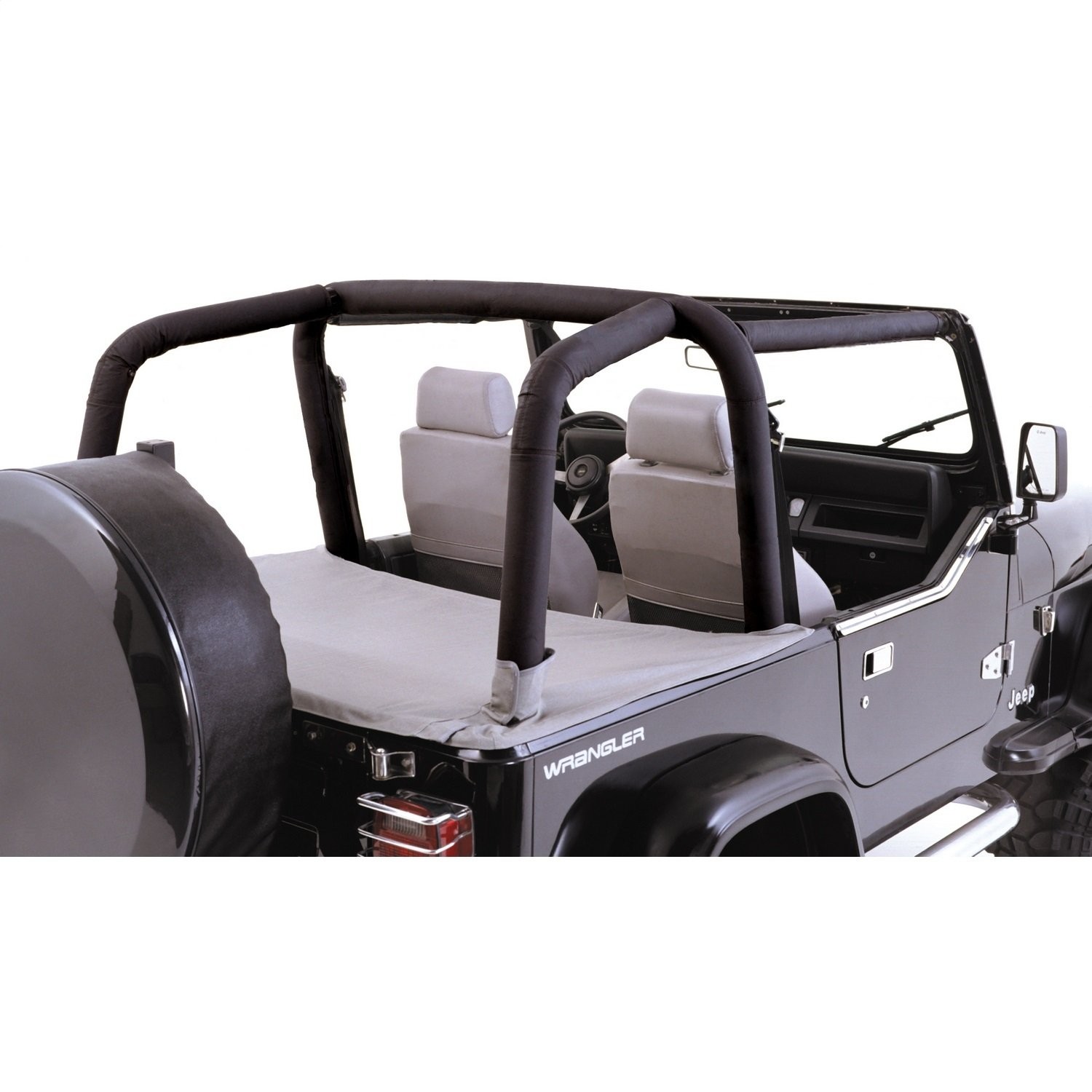 Rugged Ridge 13611.15 Full Roll Bar Cover Kit -Black for 92-95 Jeep Wrangler YJ