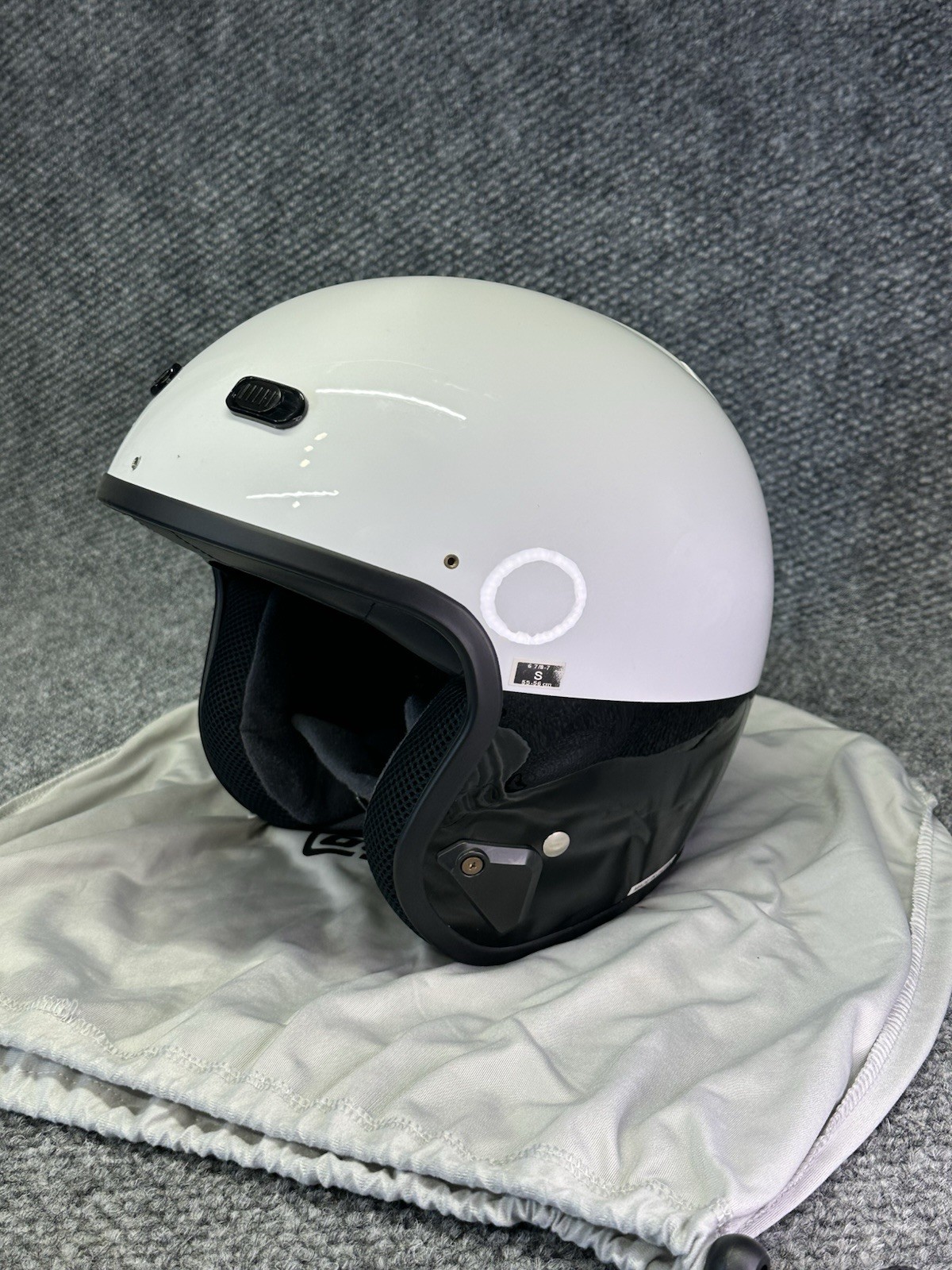 Vintage SHOEI Police Motorcycle Helmet Size S DOT Snell M2000 Japan White Black