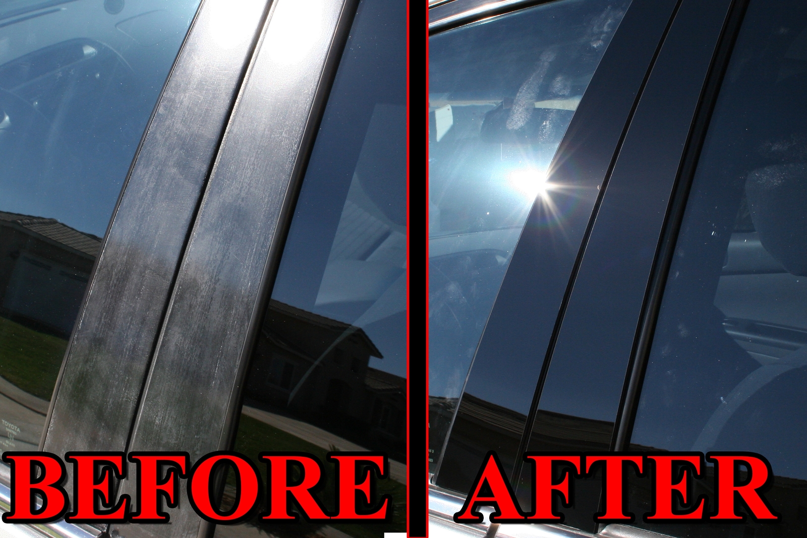 Black Pillar Posts for Honda Fit 09-12 6pc Set Door Trim Piano Cover Window