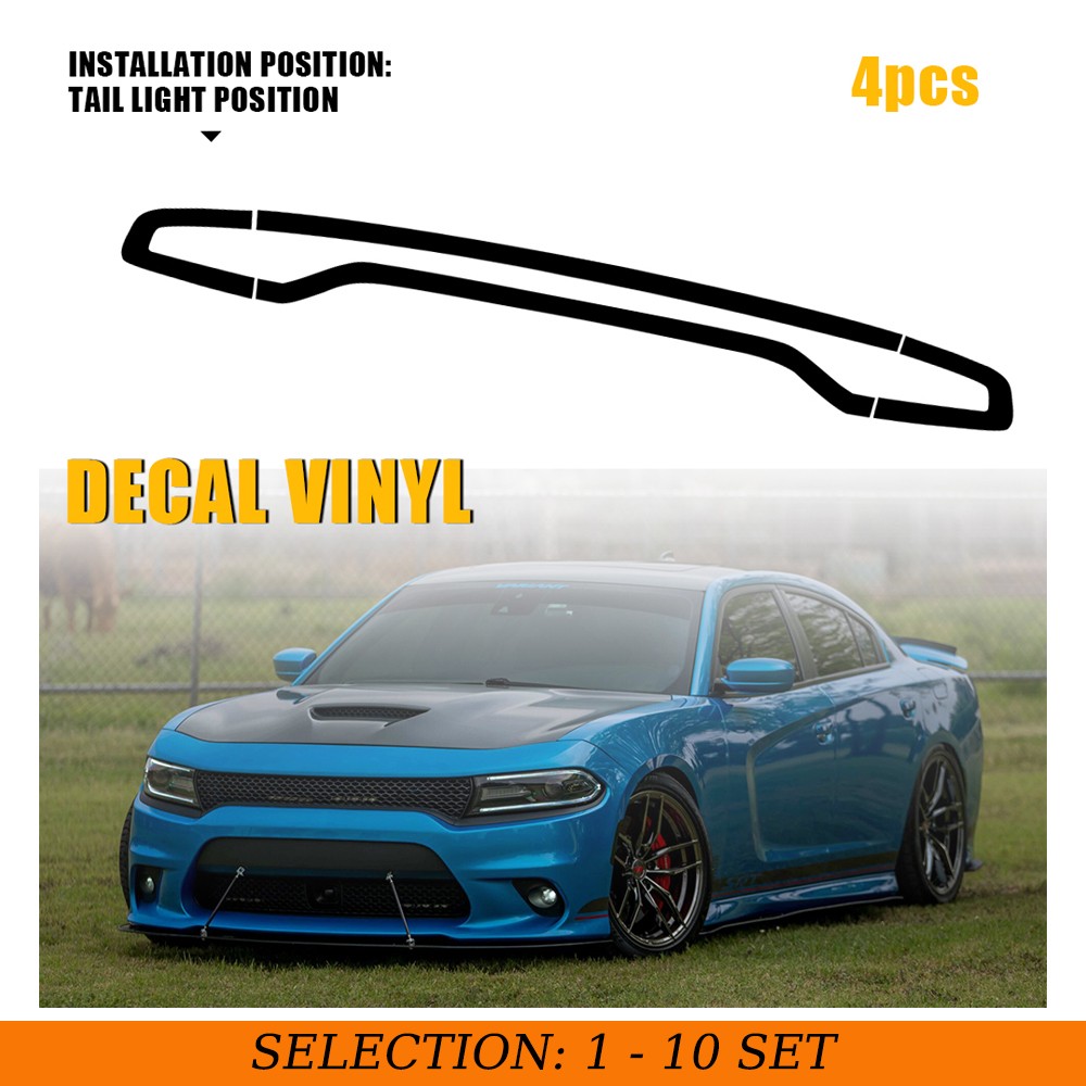 4-40X Smoke Tail Light Vinyl Film For 2015-2023 Dodge Charger Precut Protection