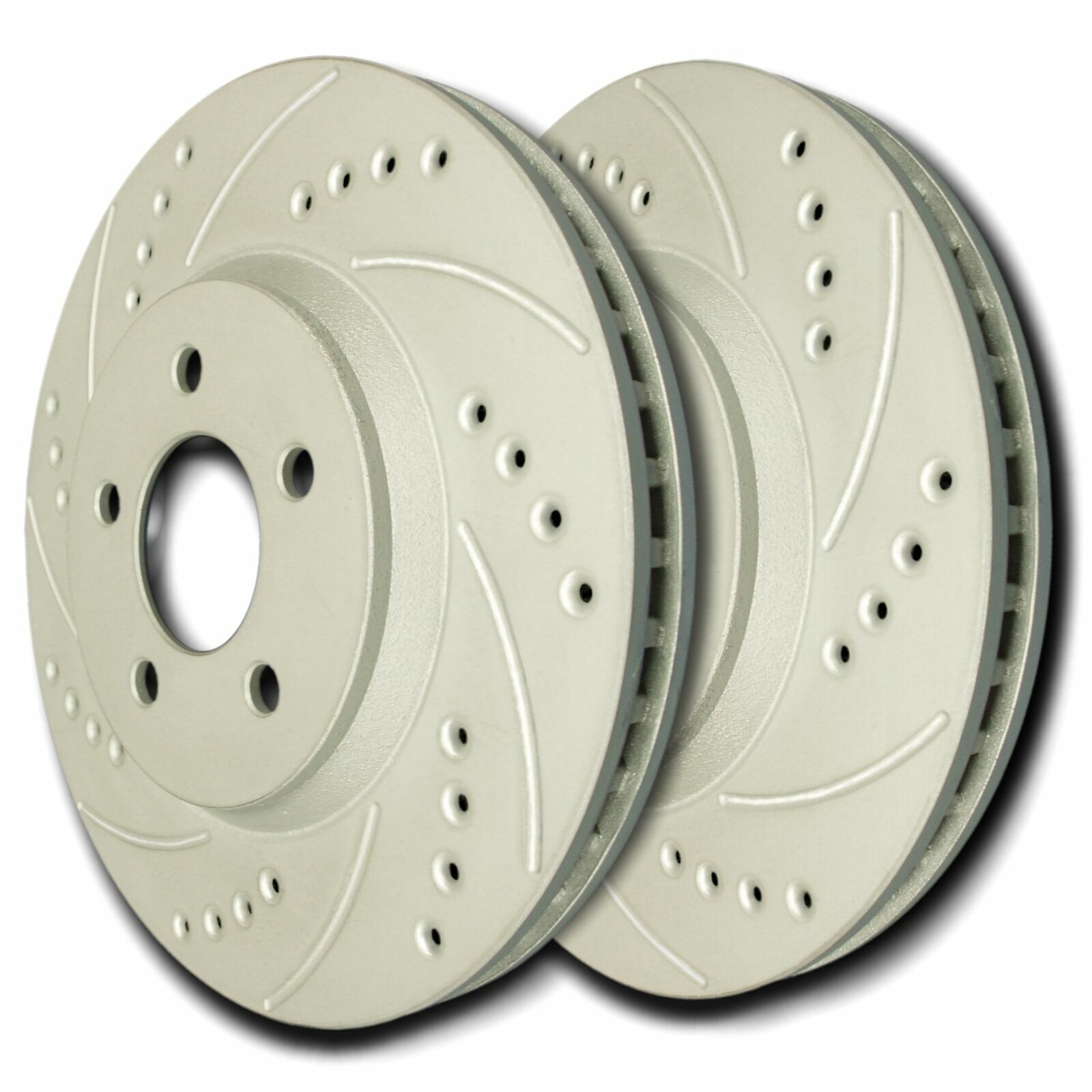 SP Performance F52-9324 Drilled Slotted Brake Rotors ZRC Coating L/R Pr Front
