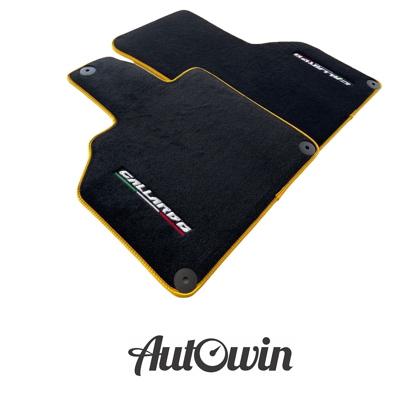 Floor Mats For Lamborghini Gallardo Black Tailored Carpets AutoWin Yellow Trim
