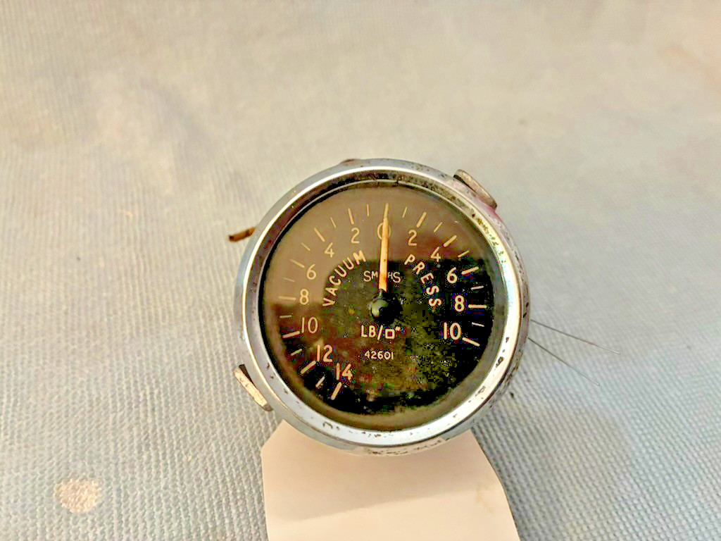 good used original Smiths Jaeger Vacuum Pressure Gauge 42601, supercharger cars