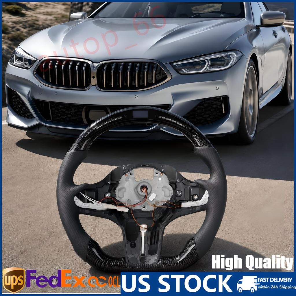 NEW LED Carbon Fiber Steering Wheel For 2017-26 BMW F90 M5 M8 G30 G11 G14 Series