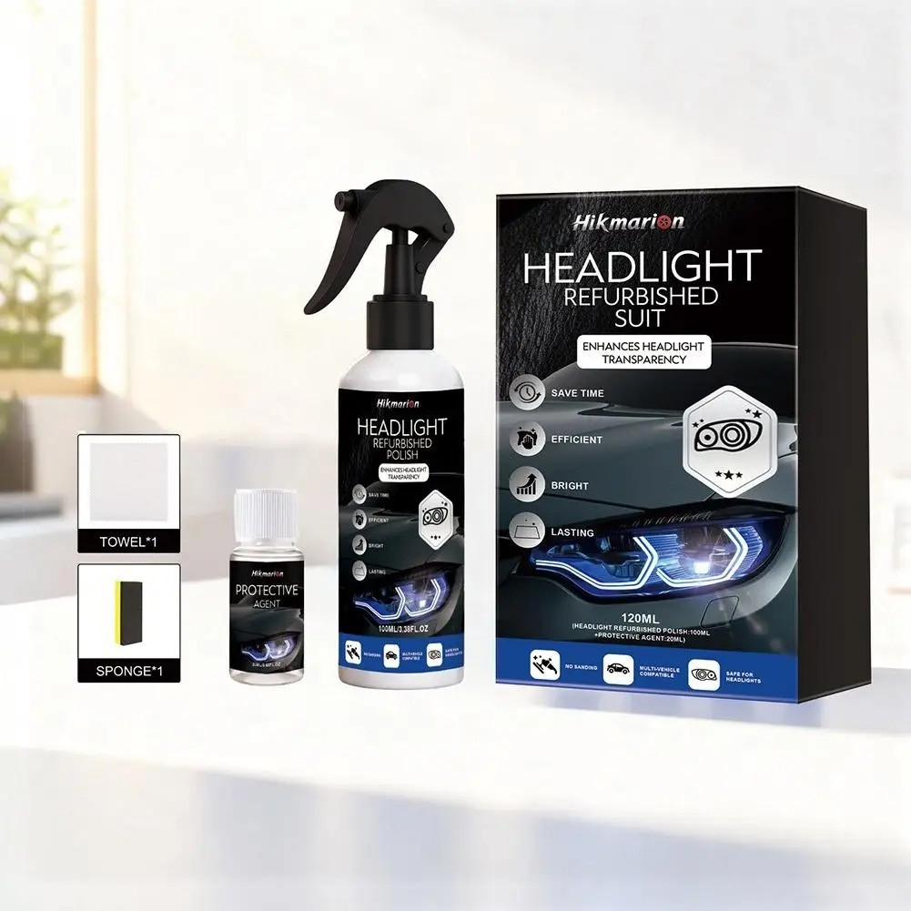 Automotive Headlight Restoration Kit for Oxidized, Hazy & Yellowed Lens Repair