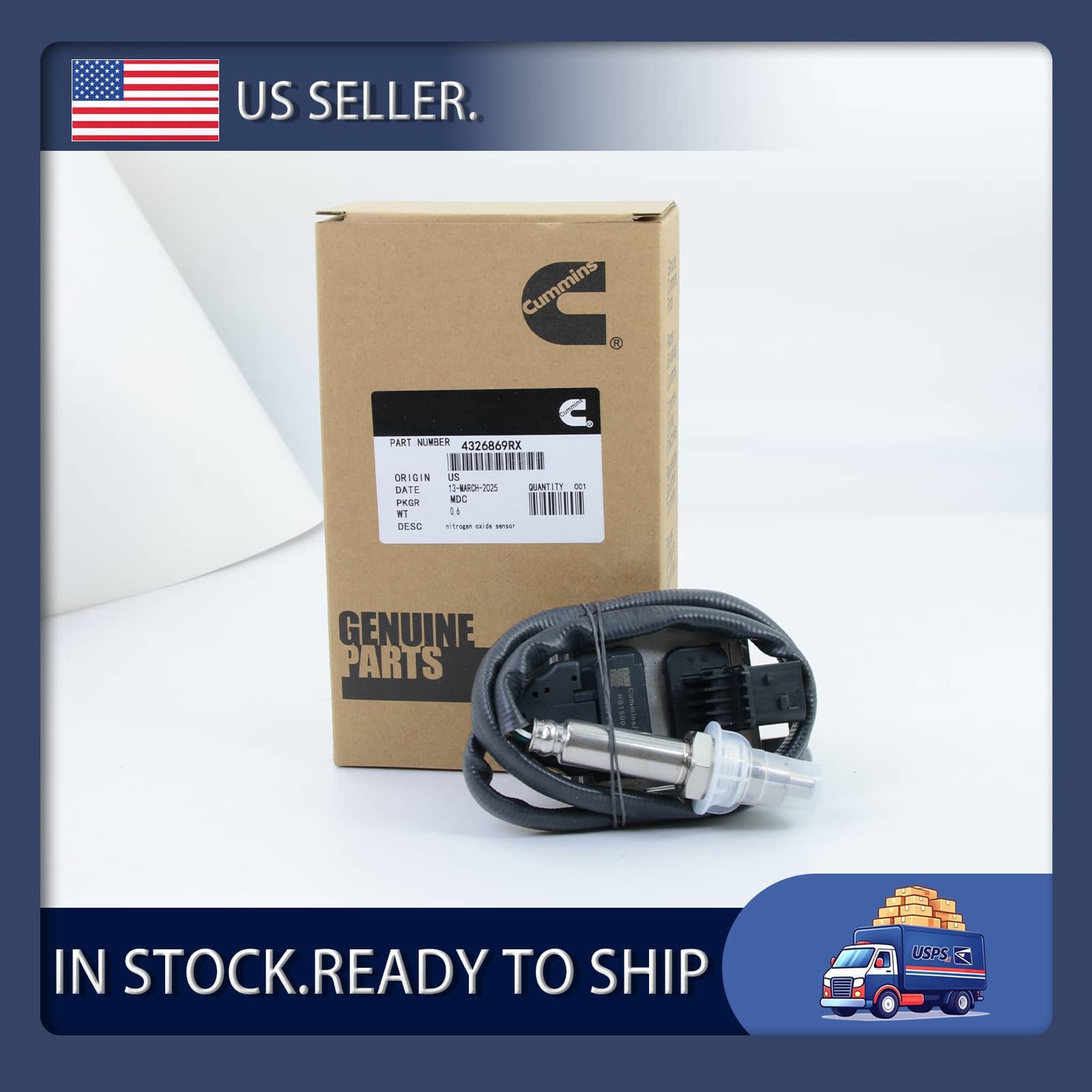 New 4326869 For Cummins Nitrogen Oxide Sensor Nox Superced 4326869RX 2872947 US