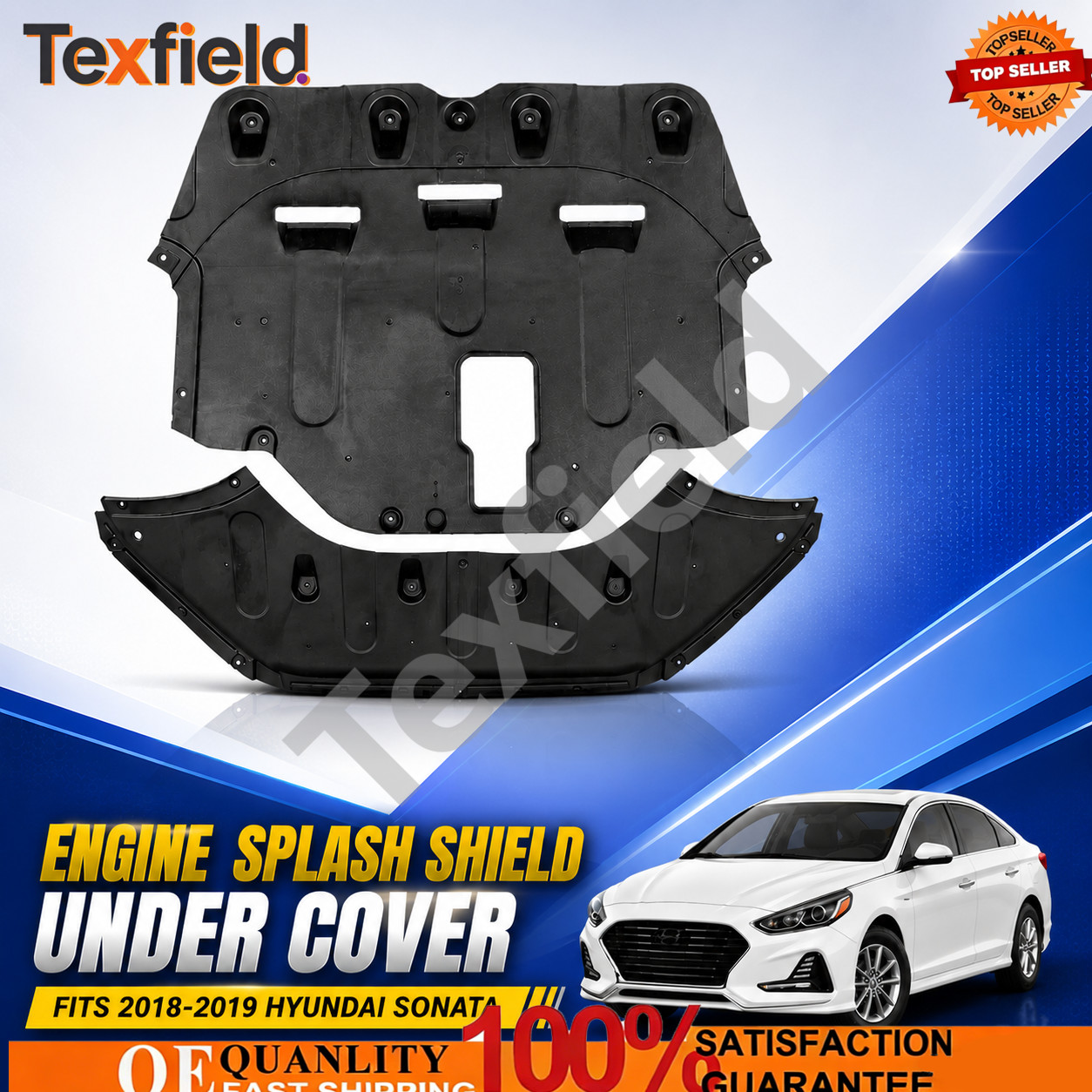 2PCS Front Lower Engine Splash Shield For 2018-2019 Hyundai Sonata Under Cover