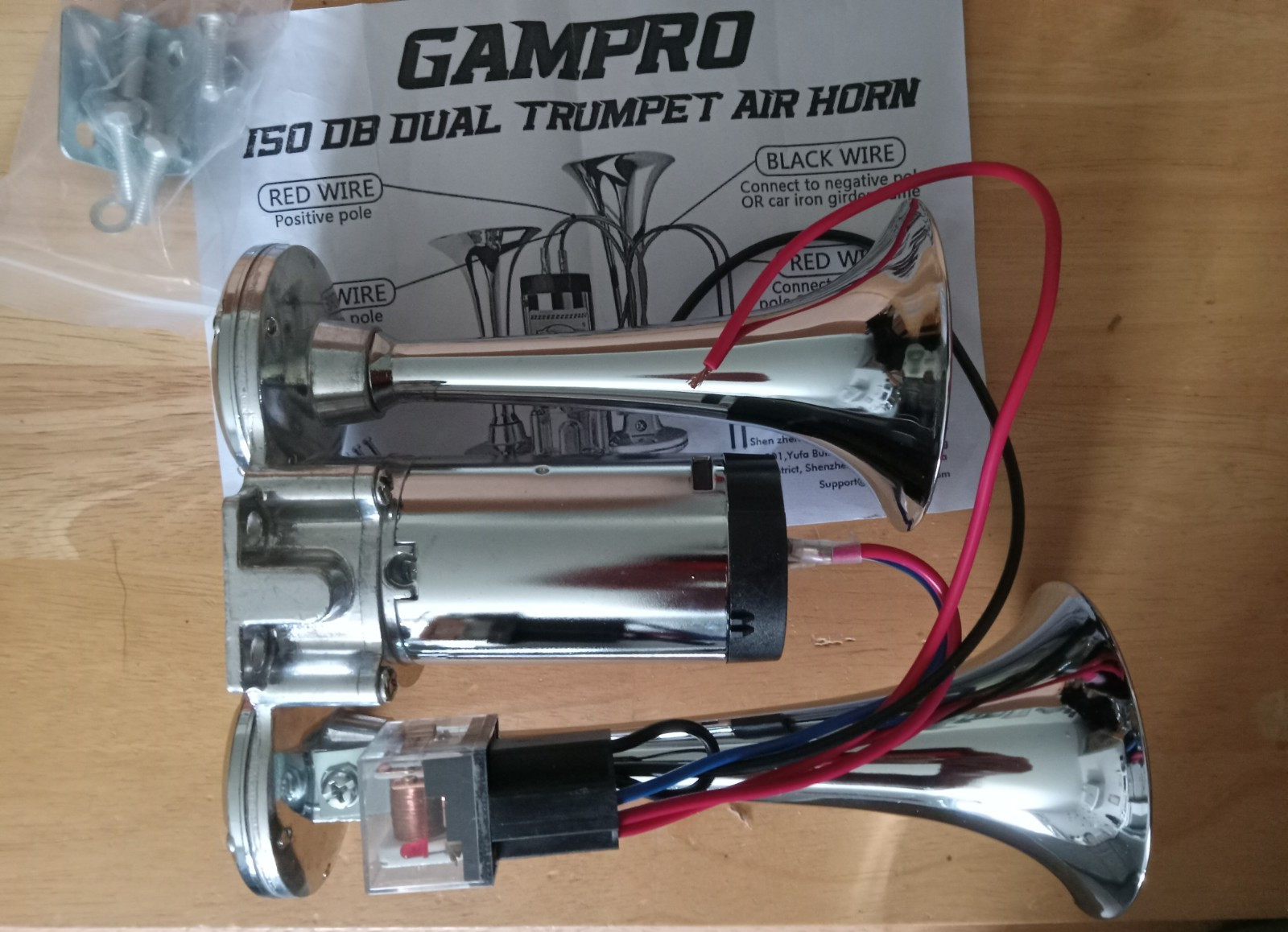 Gampro 12V 150db Twin Air Horn Chrome Auto Marine