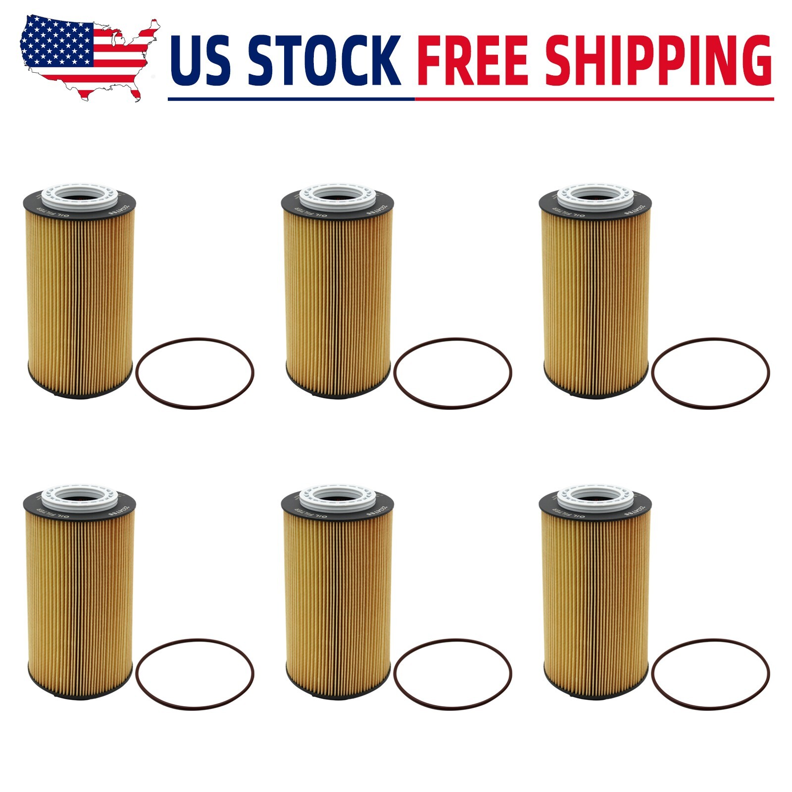 6 Pack Oil Filter Element 2234788 2234788PE For PETERBILT 567 579 587 Truck
