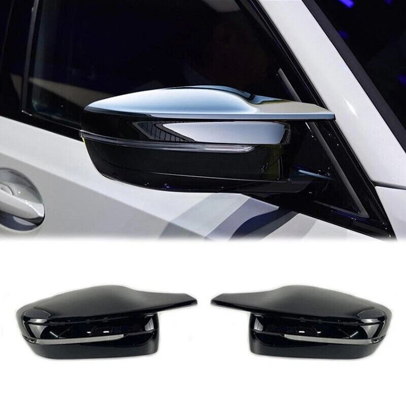 M Style Side Mirror Cover Caps For BMW 3Series G20 G30 330i 2019~26 Gloss Black