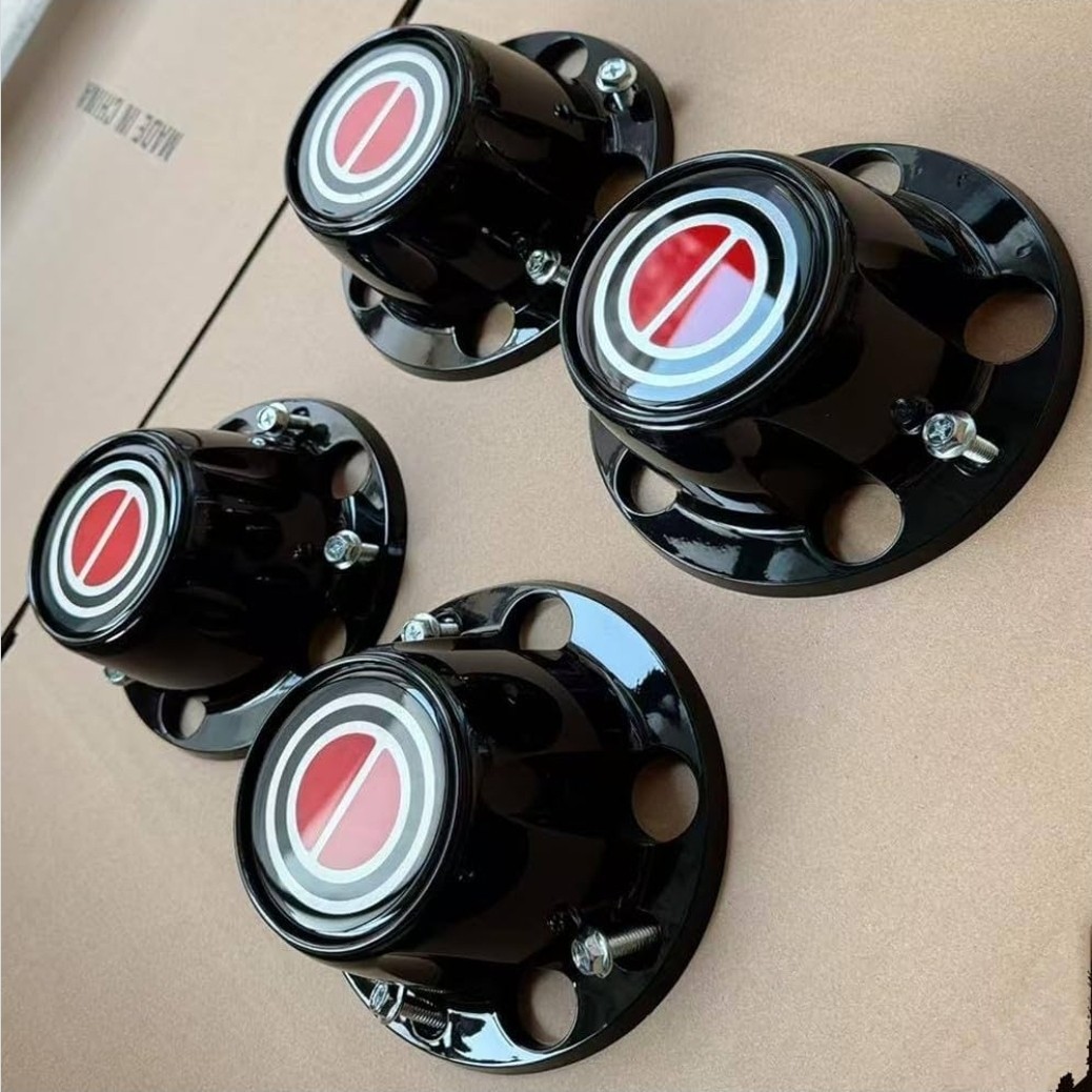 1980-1996 FORD F150 BRONCO VAN BLACK CENTER CAPS HUBS SET RED CENTER NEW 1980-1996 FORD F150 BRONCO VAN BLACK CENTER CAPS HUBS SET RED CENTER NEW