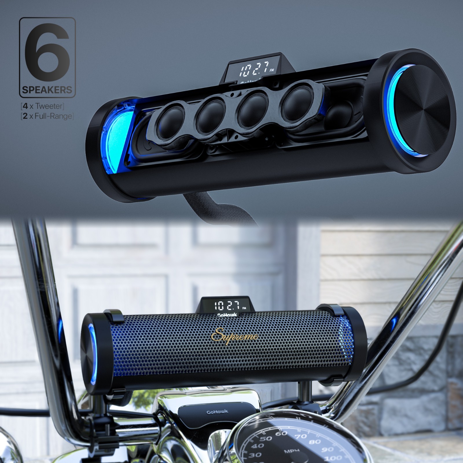 Waterproof Bluetooth Motorcycle Stereo 6 Speakers MP3 Audio Music System Radio Waterproof Bluetooth Motorcycle Stereo 6 Speakers MP3 Audio Music System Radio