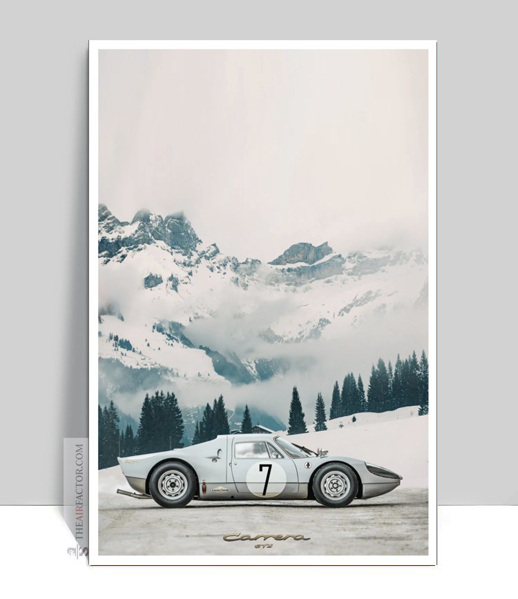 Porsche Carrera GTS 904 In The Alps. Poster Aluminum 36 