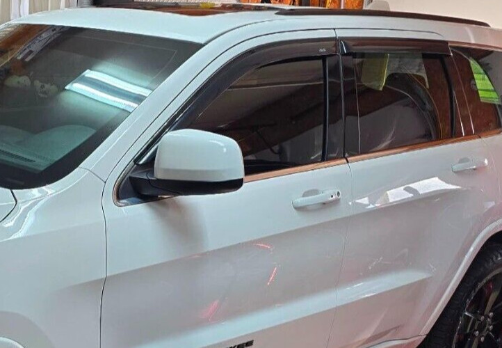 AVS Smoke Tape-on Rain Guards Set Vent Visors for 2011-2021 Jeep Grand Cherokee