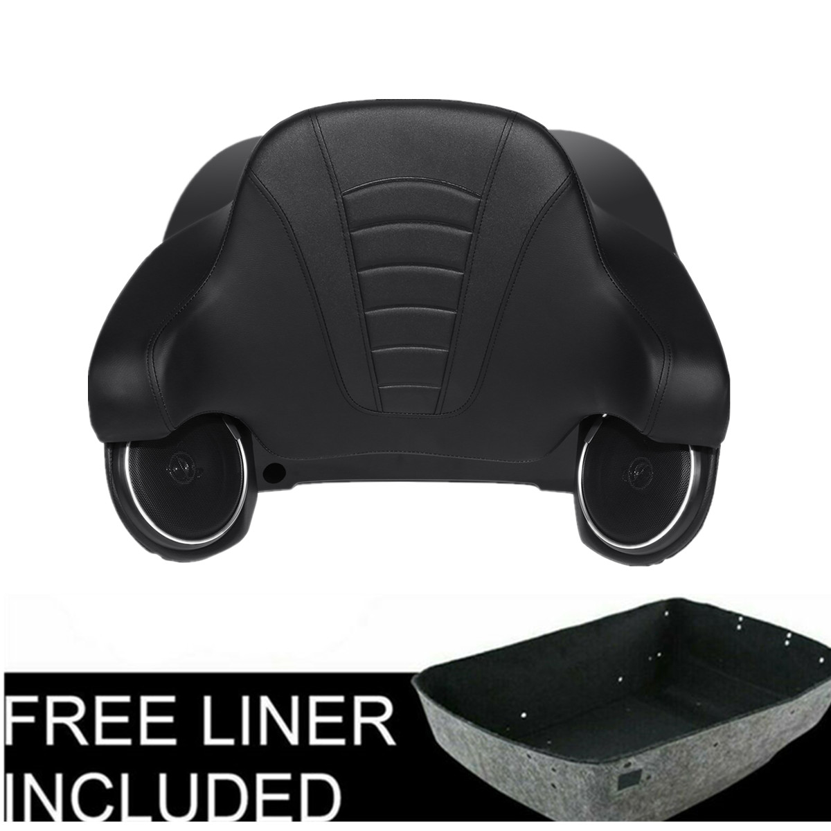 Matte Black King Trunk Pad W/ Speakers Fit For Harley Touring Street Glide 14-Up