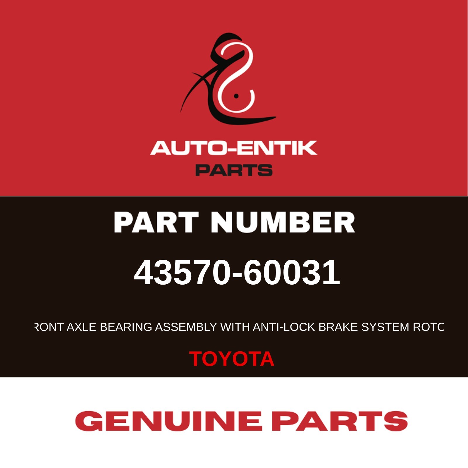 43570-60031 | GENUINE PARTS FOR TOYOTA | FR HUB