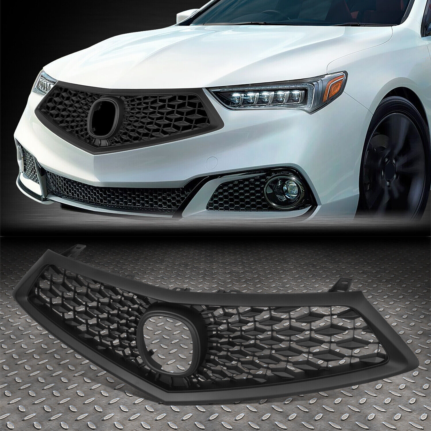 For 18-20 Acura TLX OE Style Matte Black Front Bumper Hood Grille Grill Assembly