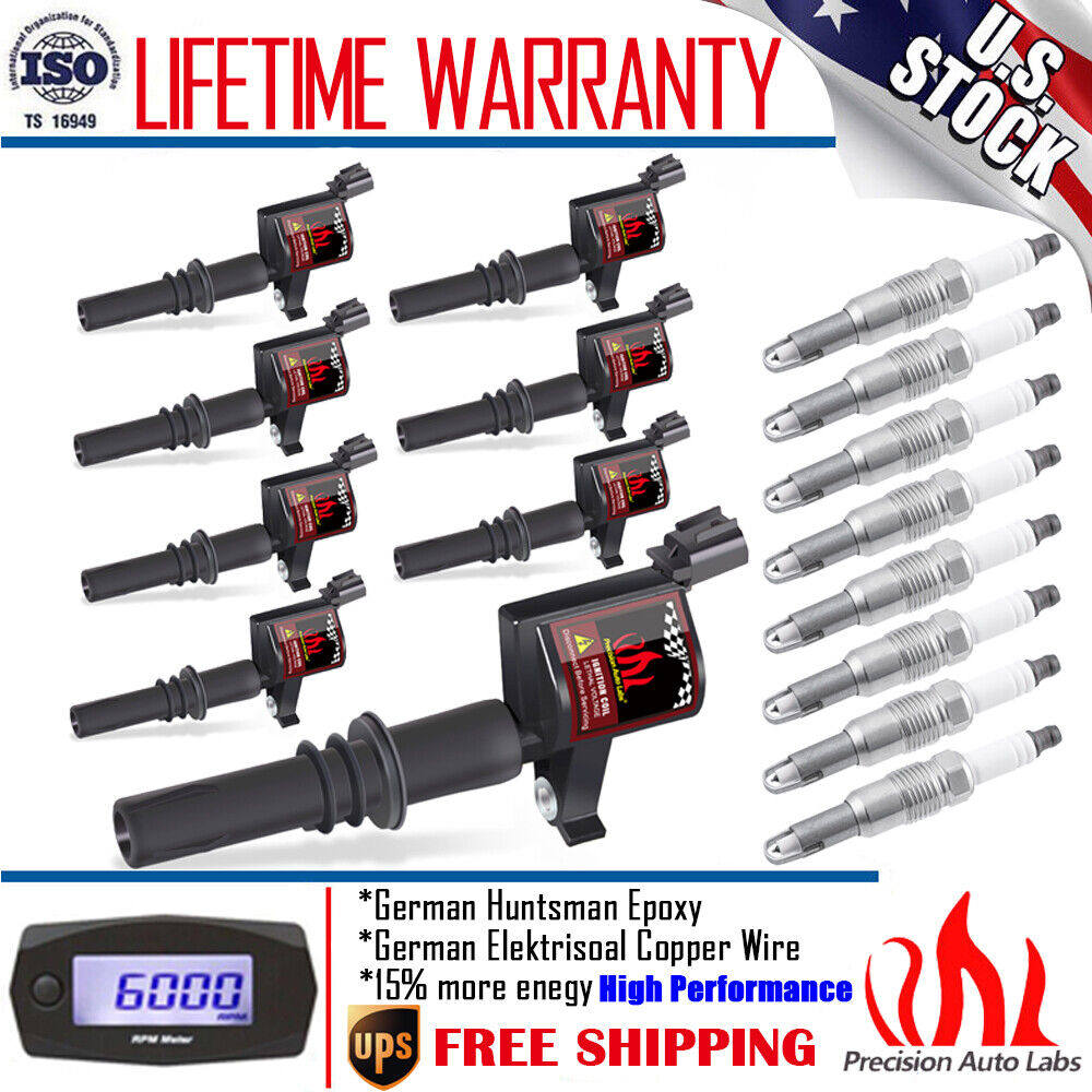 8 Pack Ignition Coil & Spark Plugs For Ford F150 Expedition 5.4L 2004-2008 DG511