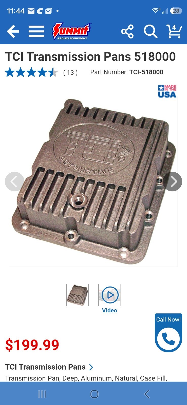 TCI for Ford C4 Cast Aluminum Deep Pan. 518000 TCI for Ford C4 Cast Aluminum Deep Pan. 518000