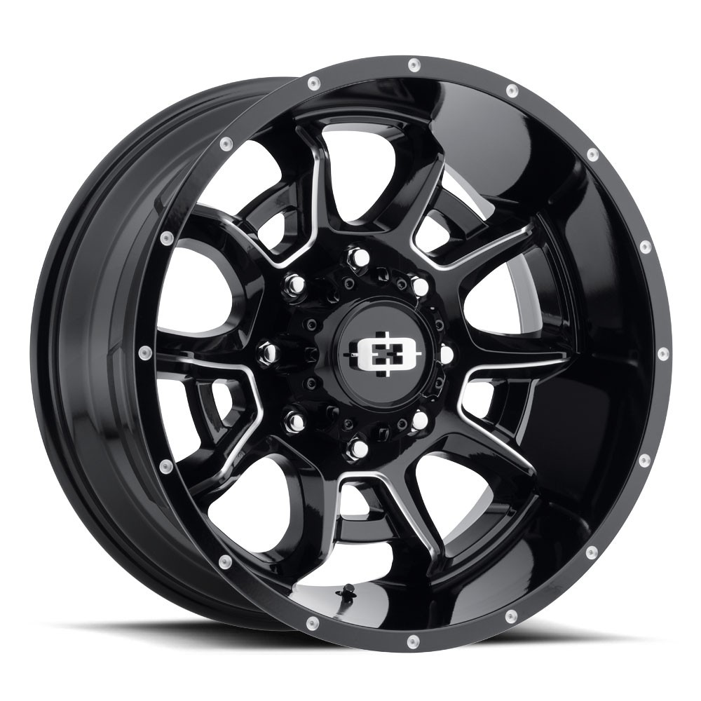 20x10 Vision Off-Road 415 Bomb Gloss Blk Milled Wheel 5x150 (-25mm)