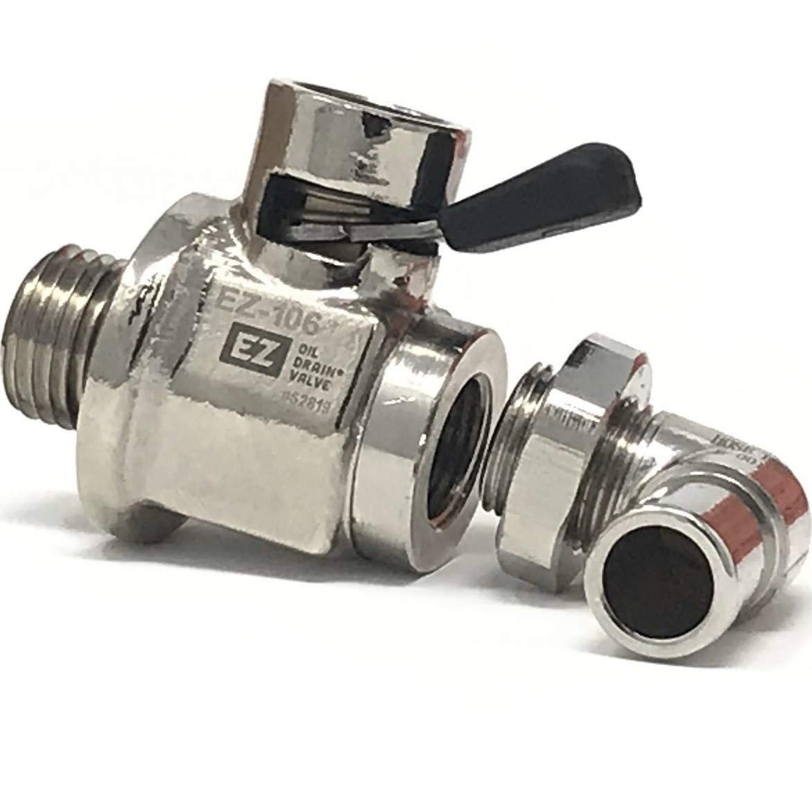 EZ-106(14mm-1.5) EZ Oil Drain Valve with removable L-Shape 14mm-1.5, Silver 
