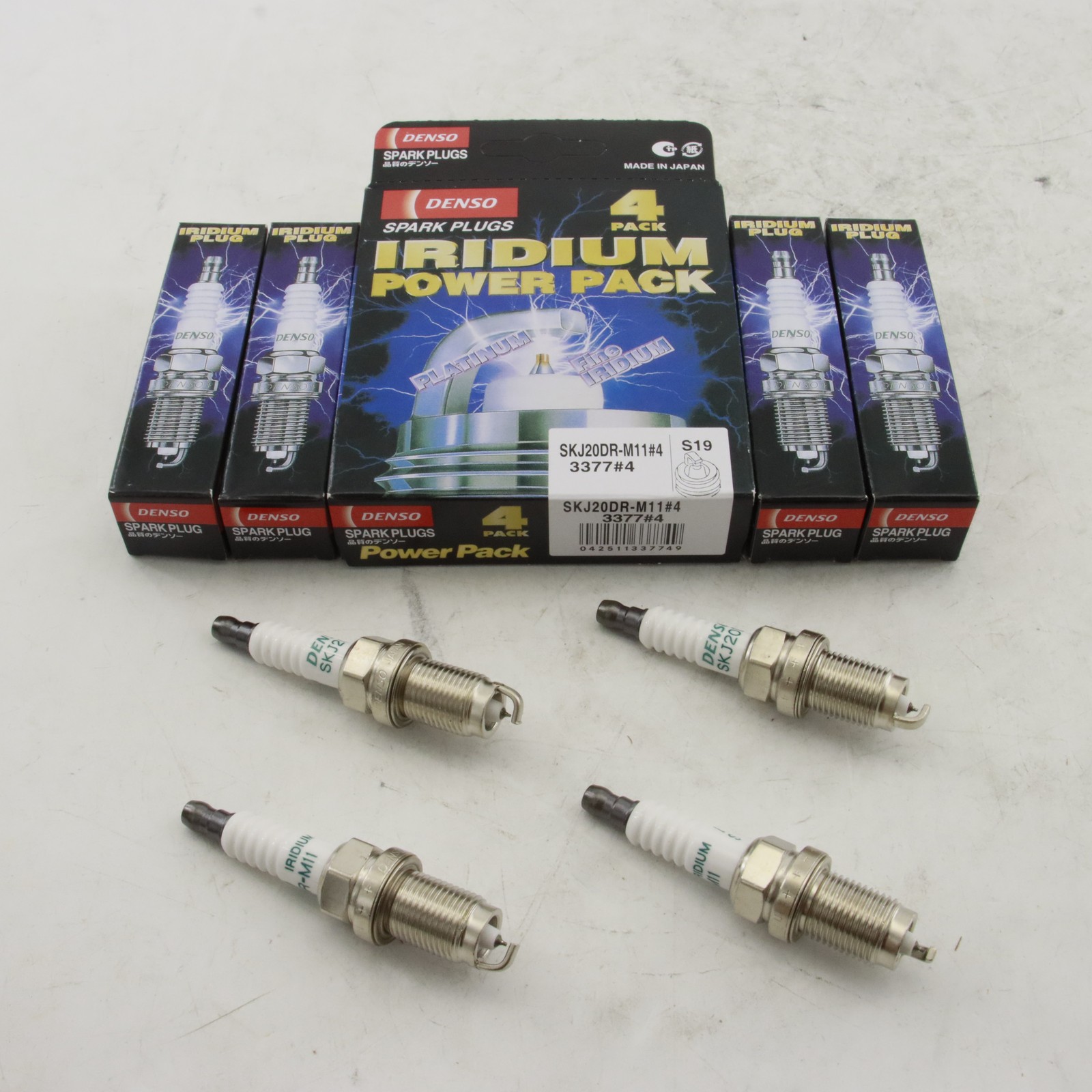 Denso (3377) SKJ20DR-M11 Brand New Spark Plugs, Pack of 4 IRIDIUM S19 Denso (3377) SKJ20DR-M11 Brand New Spark Plugs, Pack of 4 IRIDIUM S19