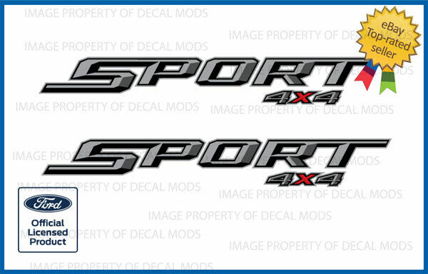 (2x) 2015 - 2024 Ford F150 SPORT 4x4 side graphic decal XLT gray sticker FH1B3