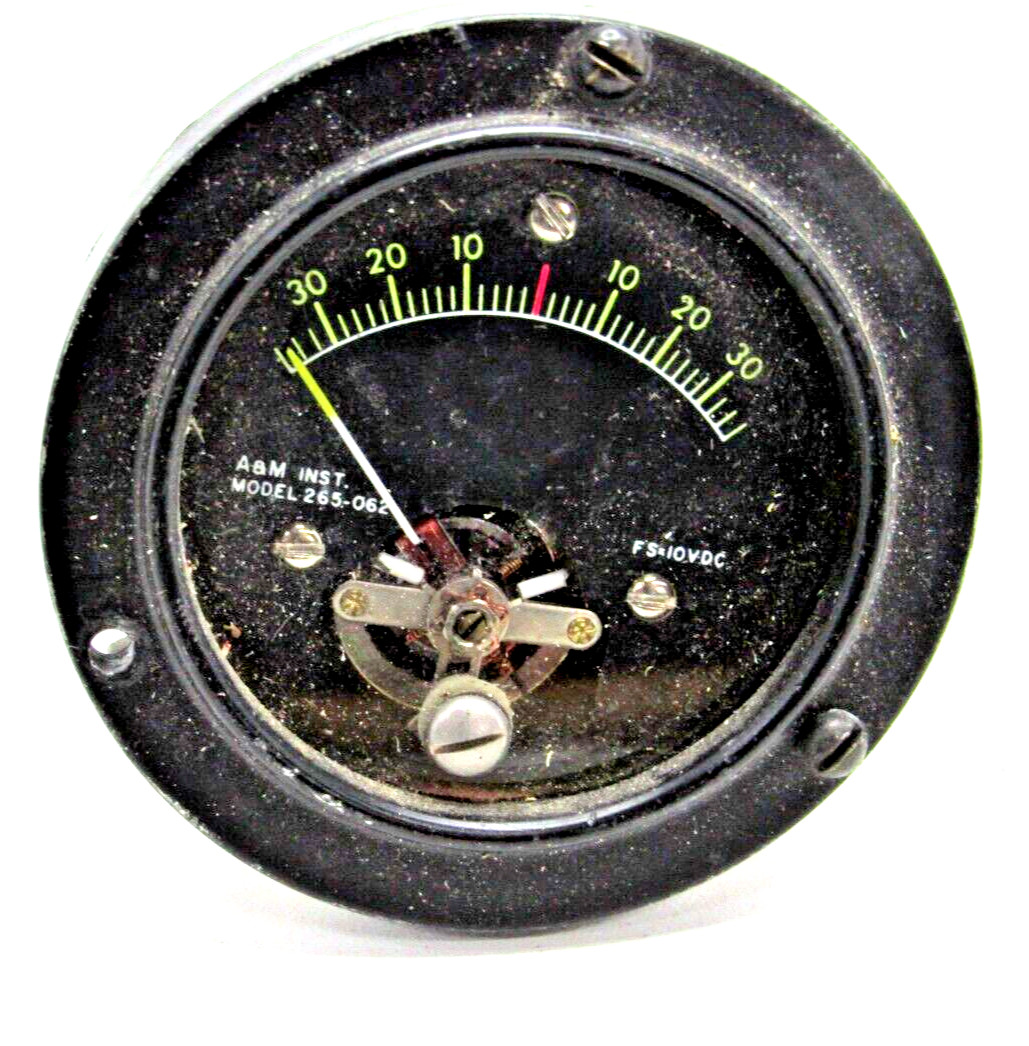Vintage A&M INSTRUMENTS METER 265-062  FS-10VDC 8140 10043777 Untested #ZX-3
