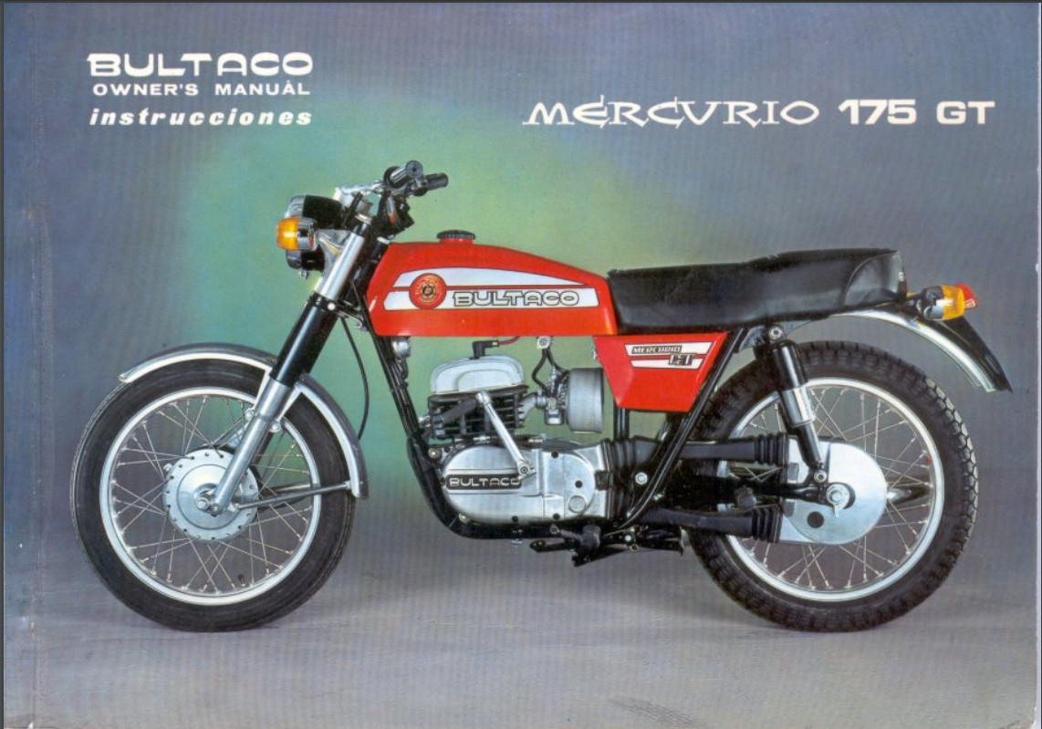 1966 Bultaco Mercurio 175 GT Mod 22 Service Manual 48 Page Spanish🔥CD Copy PDF