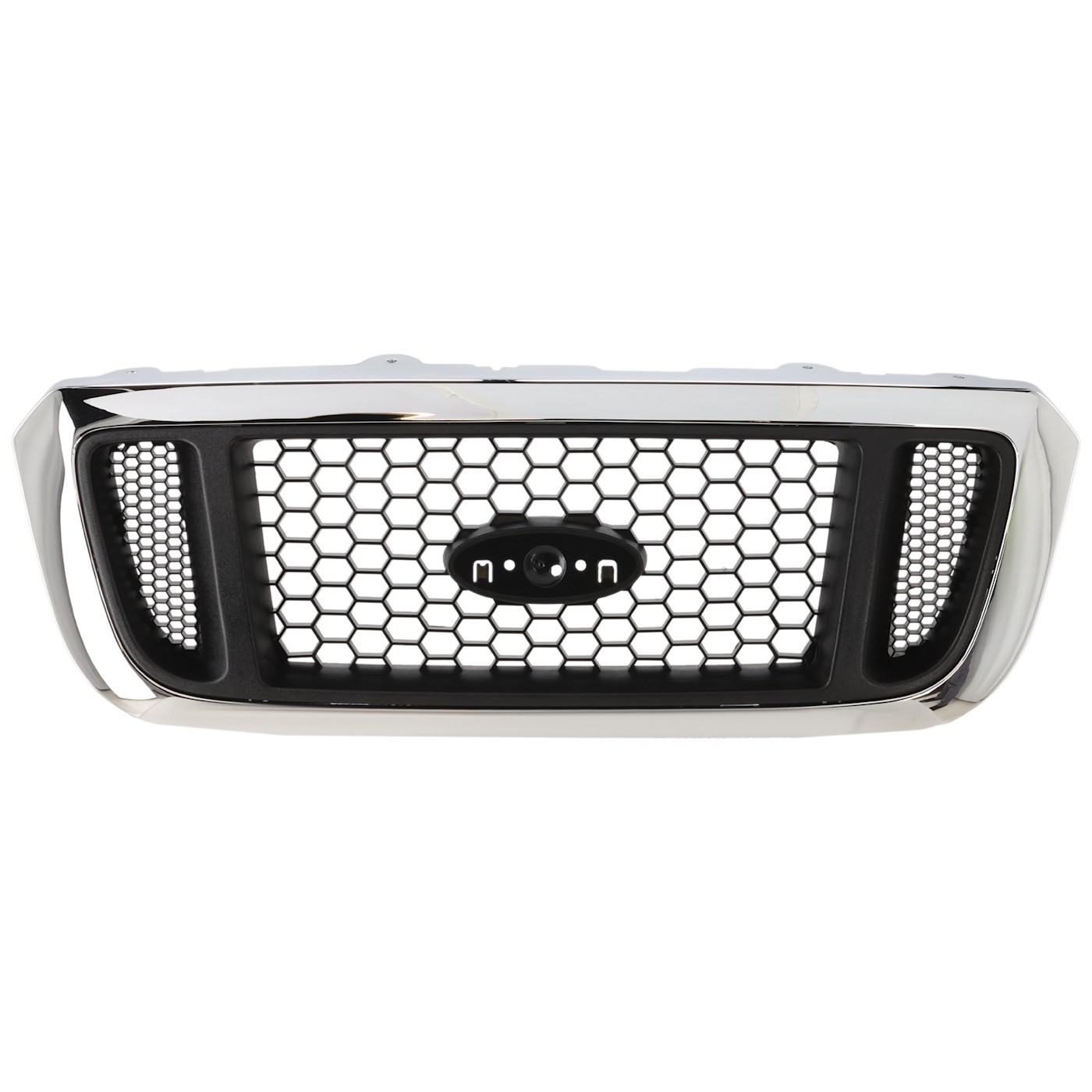 Grille For 2004-2005 Ford Ranger Chrome Shell w/ Silver Insert Plastic