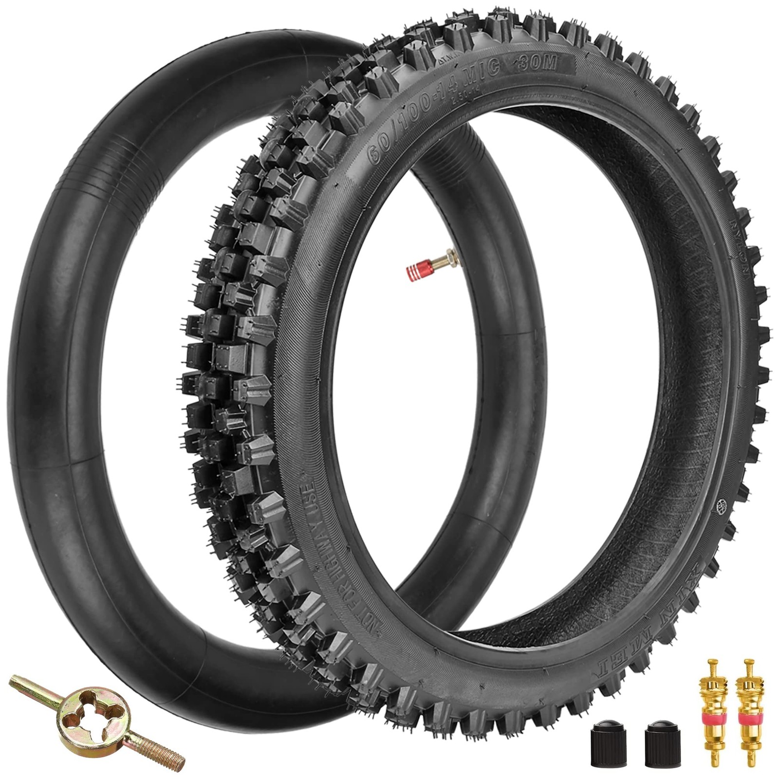 FVRITO 60/100-14 2.50-14 Front Knobby Tire and Inner Tube tire tube FVRITO 60/100-14 2.50-14 Front Knobby Tire and Inner Tube tire tube