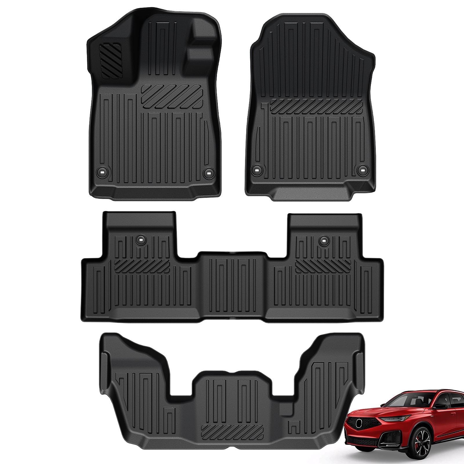 Floor Mats for Acura MDX 2022-2026, TPE All Weather Durable Mats