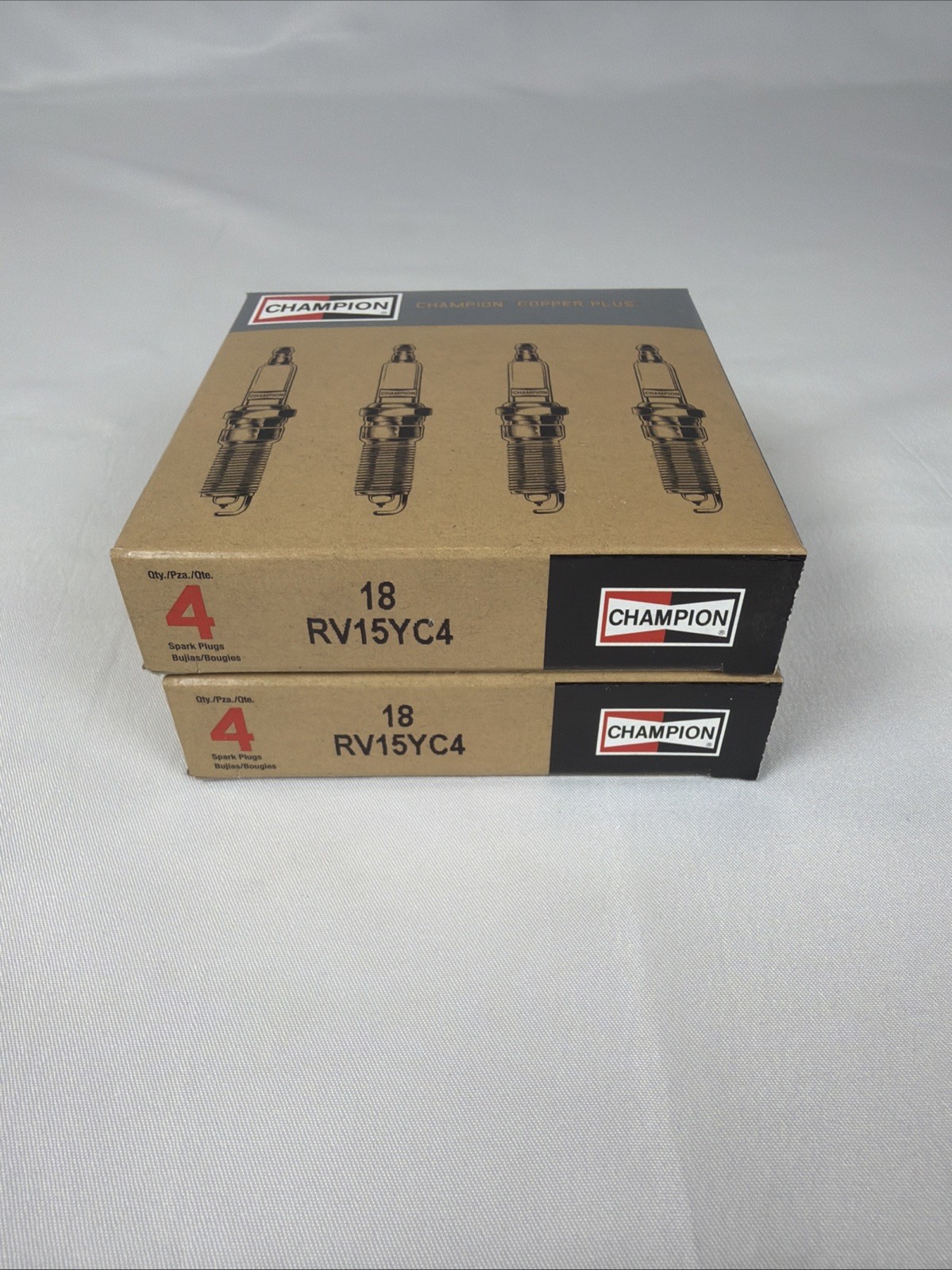 (8 pack) Champion stock # 18 Copper Plus Spark Plugs RV15YC4