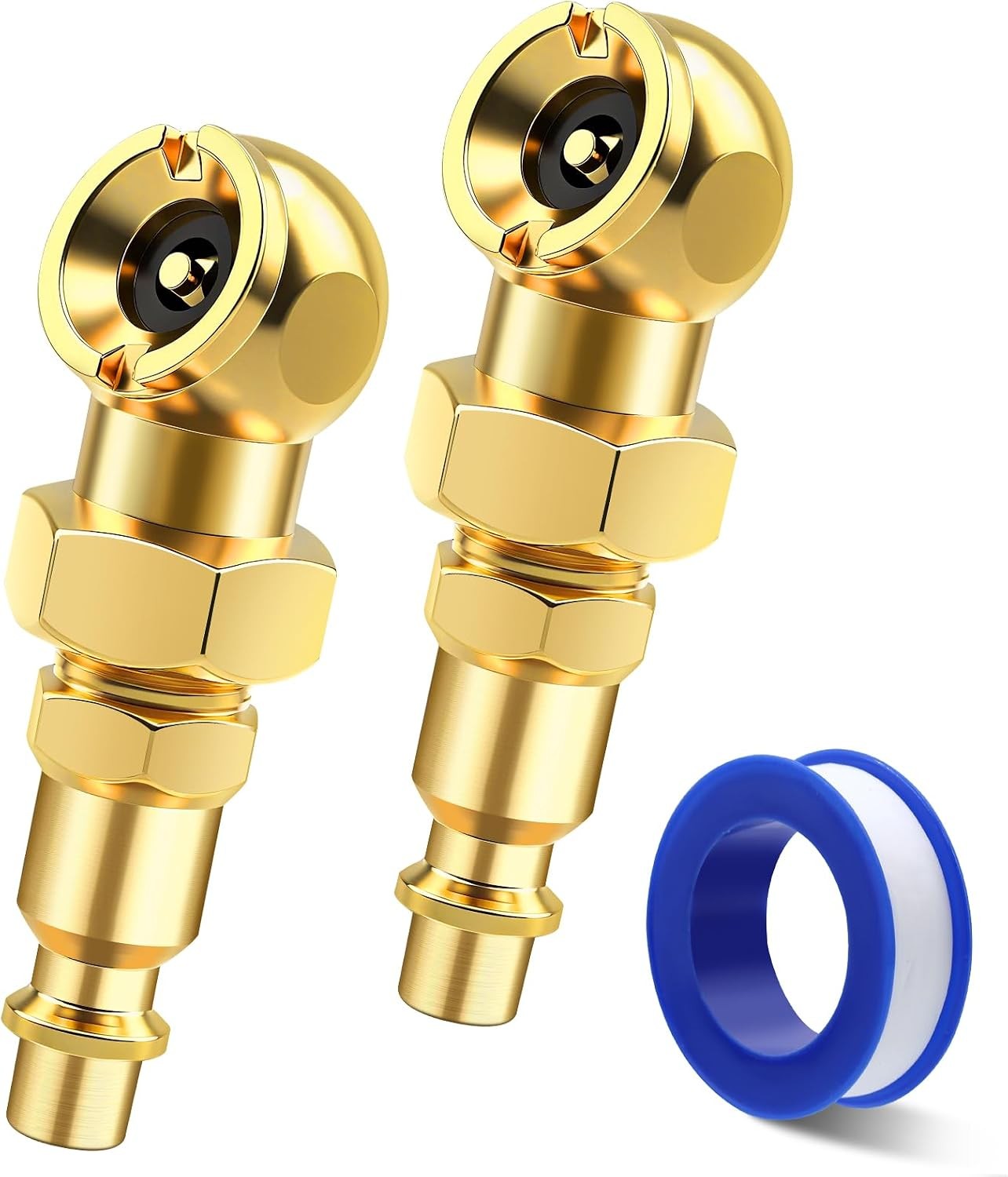 Hrwfnty 2 Pack Ball Foot Air Nozzle Chuck Set, Portable Tire Chuck, 1/4\