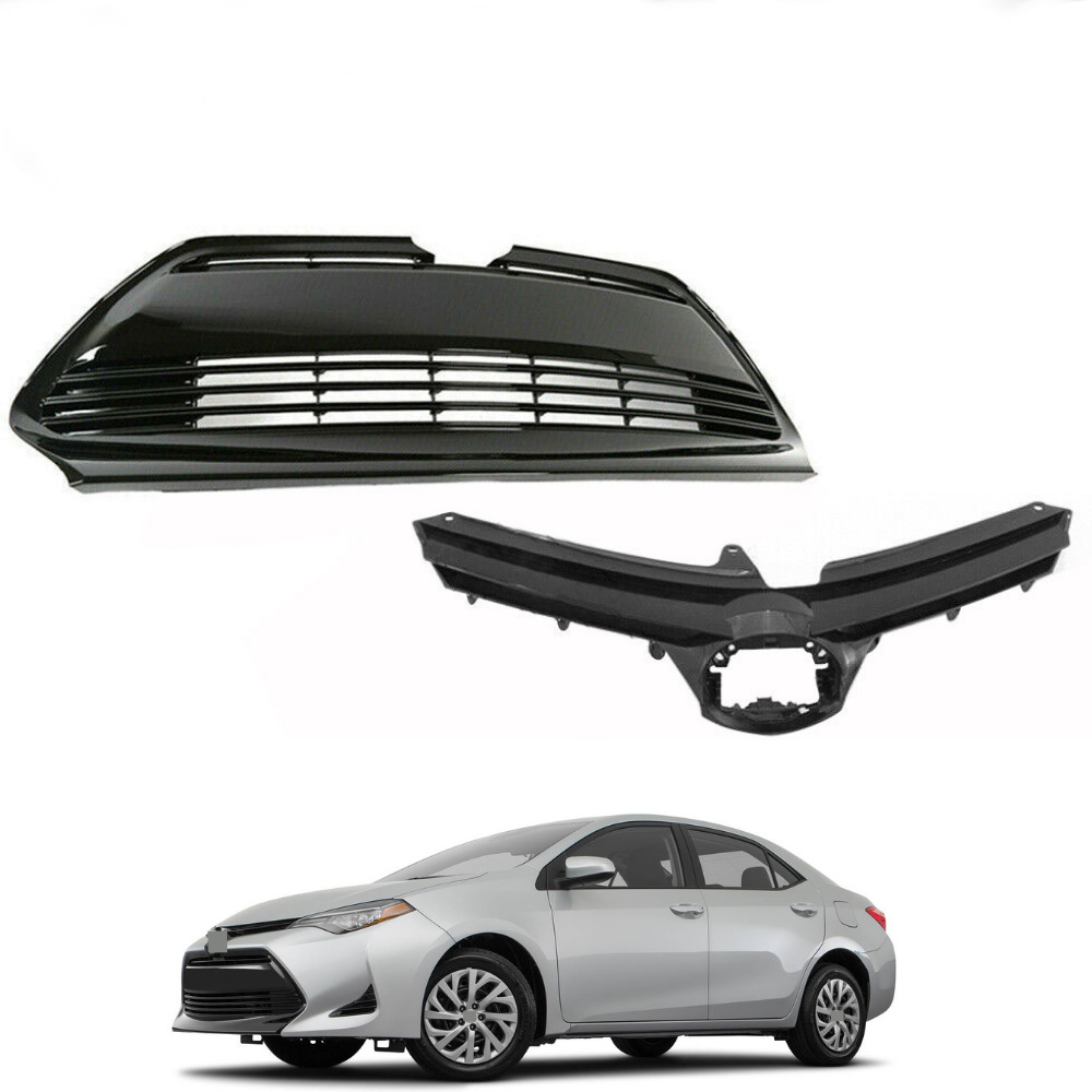 For 2017 2018 2019 Toyota Corolla LE XLE Front Bumper Upper And Lower Grille