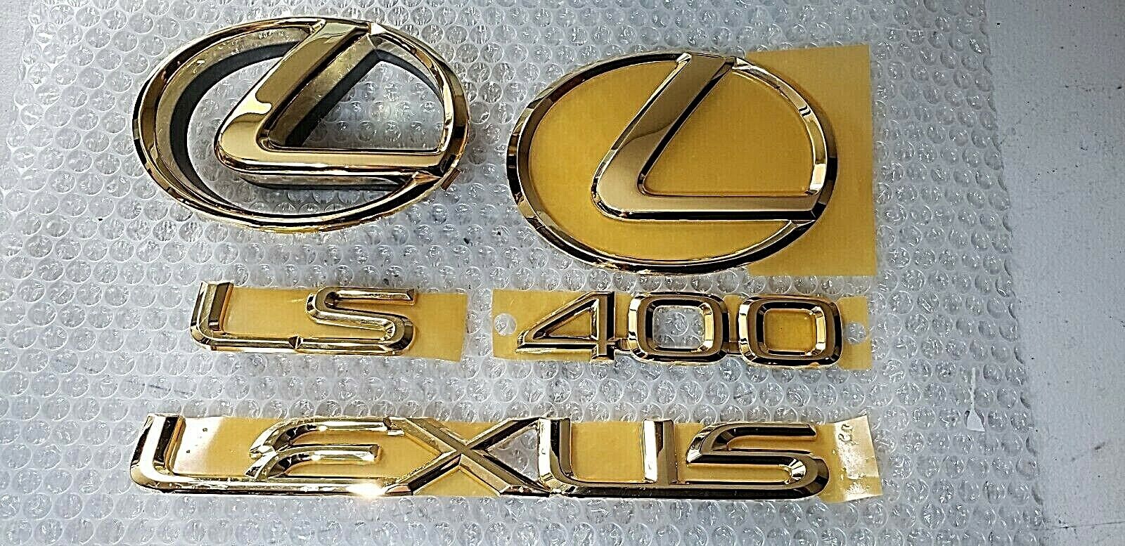 95-00 FITS New Lexus LS400 COMPLETE Emblem Front Rear Trunk KIT Word 24K GOLD