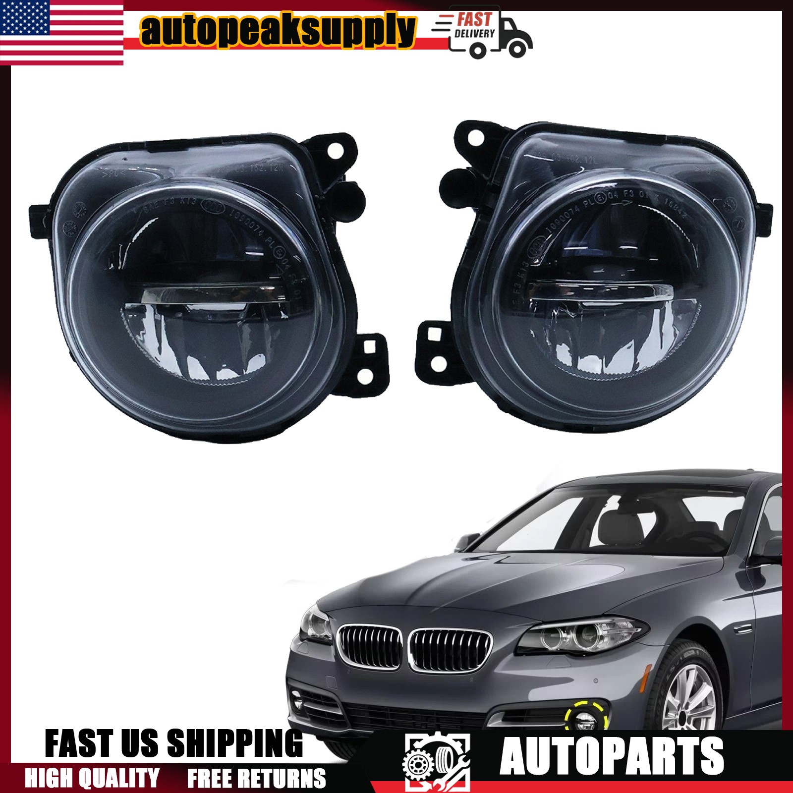 Front Fog Light Lamp 63177311293 63177311294 For 14-17 BMW 528i 535i 550i GT M5